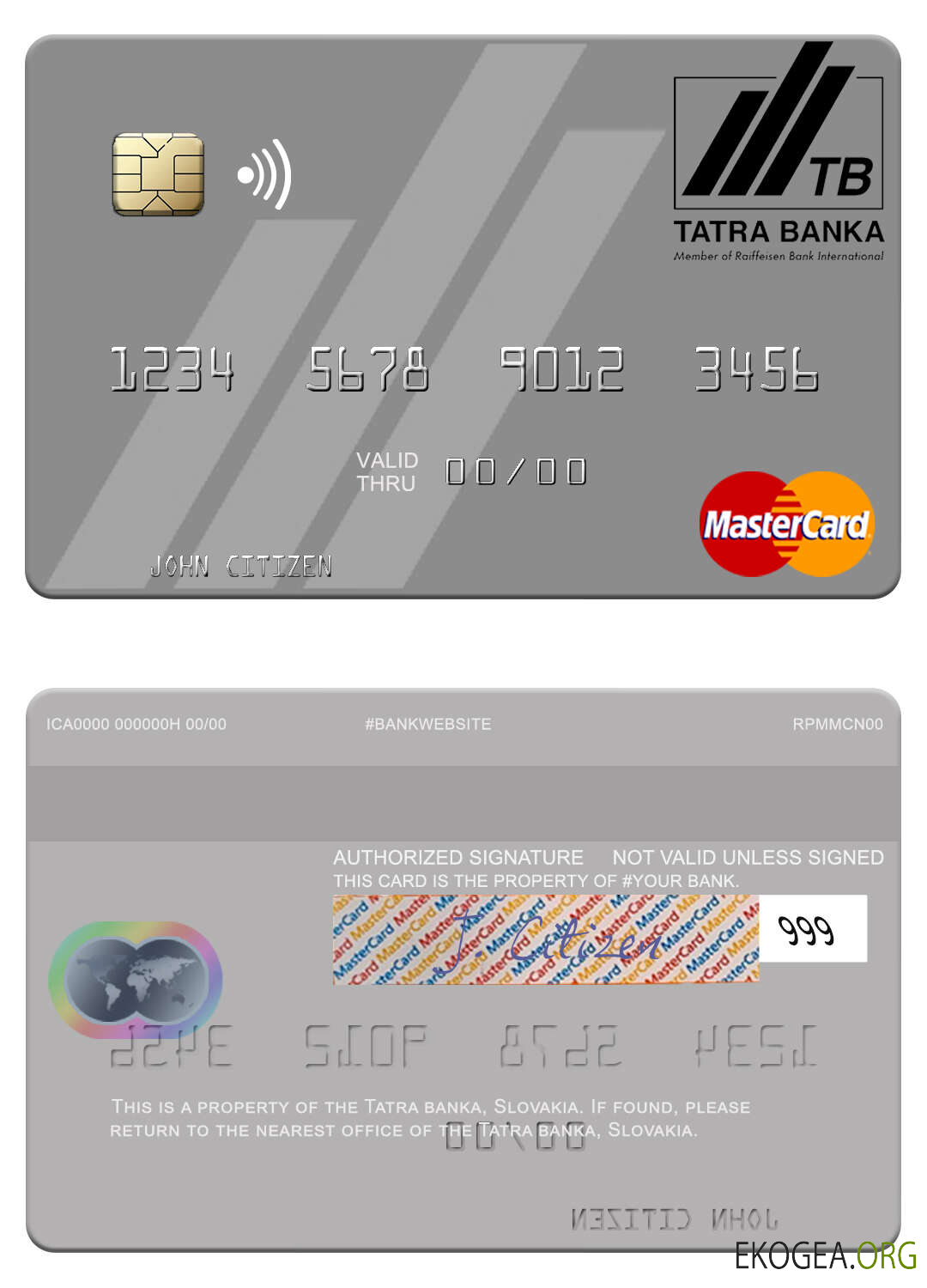 Carte Mastercard Slovaquie Tatra Banka